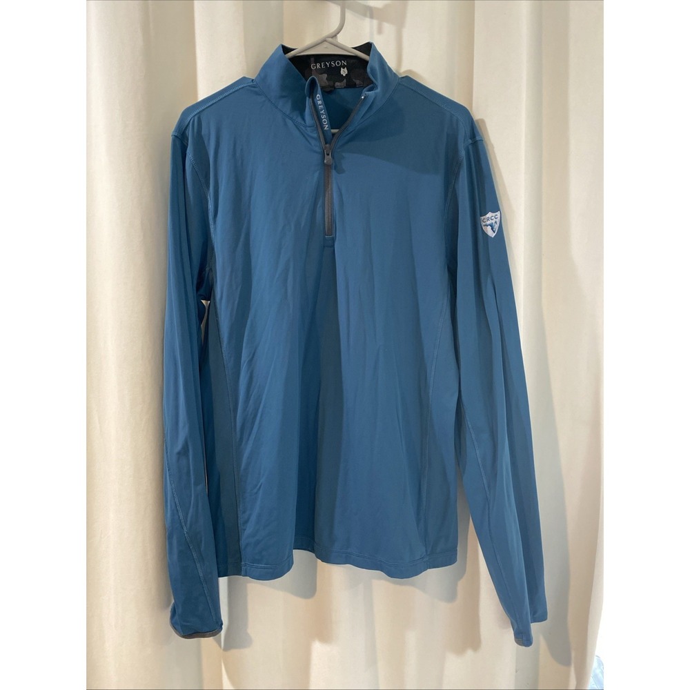 Greyson jacket mens S teal Blue Half zip golf pullover lightweight athletic